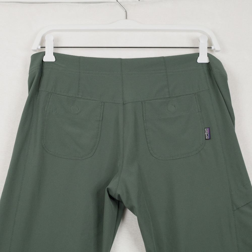 PATAGONIA All Out Capris Stretch Hiking Cargo Crop Pants Gorpcore Green Sz 6 - Picture 6 of 7